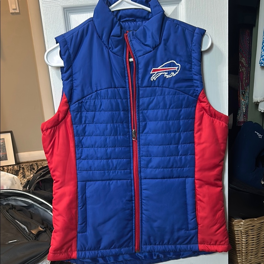 Blue and Red Puffer Vest
